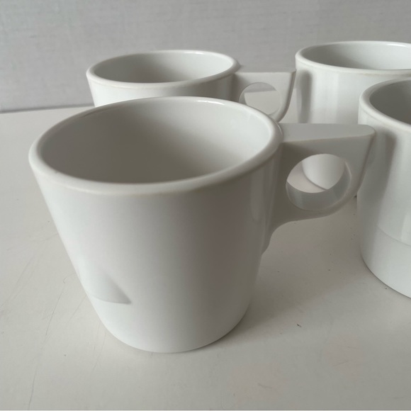 Dallas Ware White Melamine Cups Stackable Set of 4 - Picture 4 of 13